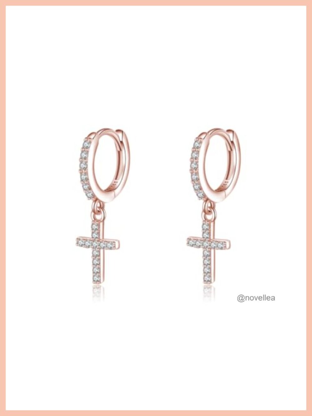 925 Sterling Silver Cross Hoop Earrings CZ Huggie for Women Teens